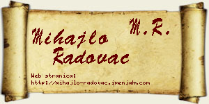 Mihajlo Radovac vizit kartica